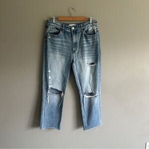 Vervet Distressed Blue Straight Leg Jeans 30